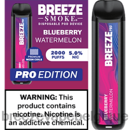 Breeze Pro 2000 bouffées | Breeze Vape No Nicotine D2B2032 pastèque aux bleuets